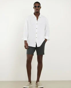 Khaki Slim Stretch Chino Short with Belt