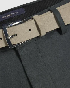 Khaki Slim Stretch Chino Short with Belt