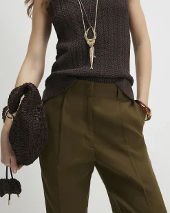 Khaki Tailored Culottes
