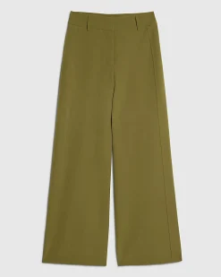 Khaki Tailored Wide Leg Trousers
