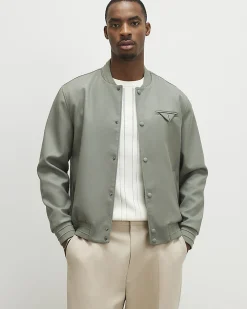 Khaki Twill Bomber Jacket