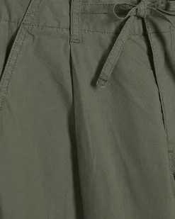 Khaki Wide Leg Cargo Trousers