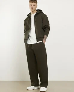 Khaki Zip Through Premium Hoodie