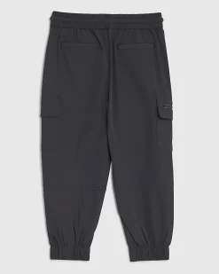 Mini Boys Black Zip Cargo Trousers