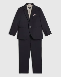 Mini Boys Navy Tailored Suit Jacket Set
