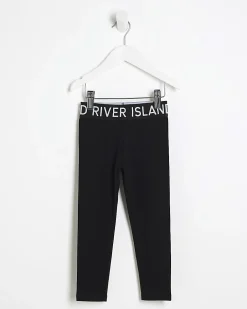 Mini Girls Black RI Waistband Leggings