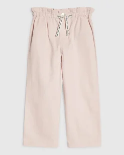 Mini Girls Pink Drawstring Wide Leg Jeans