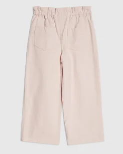 Mini Girls Pink Drawstring Wide Leg Jeans