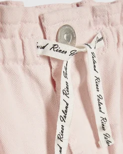 Mini Girls Pink Drawstring Wide Leg Jeans