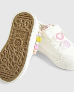 Mini Girls White Charm Trainers