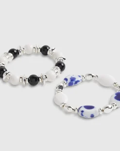 Multi Colour 2 Pack Stretch Bracelets