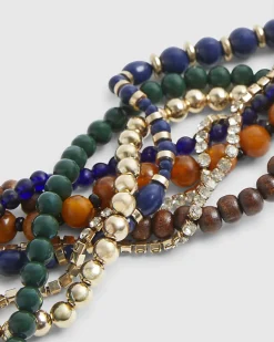 Multi Colour Beaded Multirow Necklace