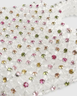 Multi Colour Diamante Beaded Clutch Bag