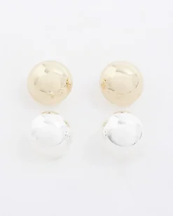 Multicolour Metal 2 Pack Sphere Stud Earrings