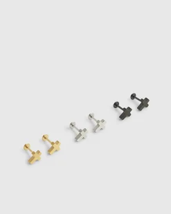 Multicoloured Cross Pack Of 3 Stud Earrings