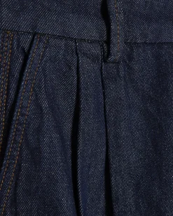 Navy Clean Waist Balloon Leg Jeans