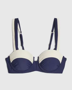 Navy Colour Block Shaping Bikini Top