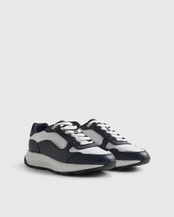 Navy Colour Block Trainers