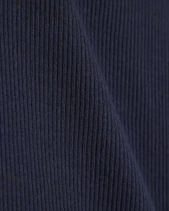 Navy Cotton Blend Sleeveless Ribbed Cami Top