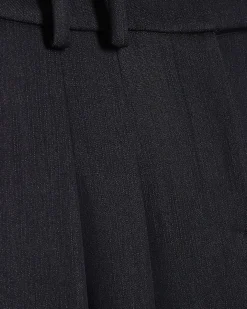Navy Denim Look Wide Leg Trousers