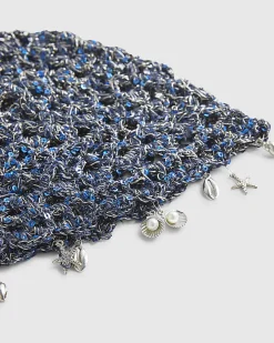 Navy Embellished Skull Cap