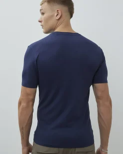 Navy Essential Muscle Fit Cotton T-Shirt