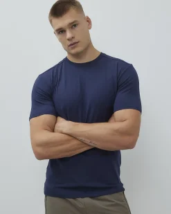 Navy Essential Muscle Fit Cotton T-Shirt