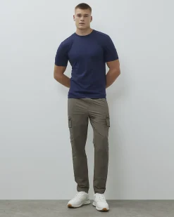 Navy Essential Muscle Fit Cotton T-Shirt