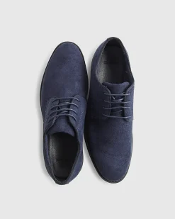 Navy Faux Suede Derby Shoes