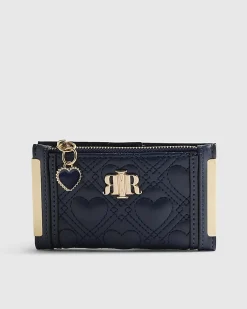 Navy Heart Quilted Mini Purse