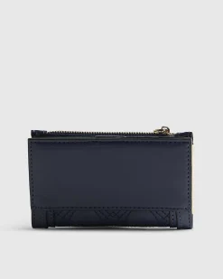 Navy Heart Quilted Mini Purse