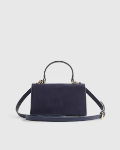Navy Lock Front Tote Bag