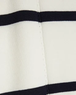 Navy Long Sleeve Striped Knitted Top