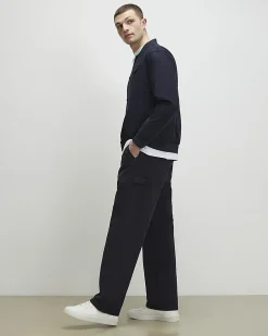Navy Loose Fit Trousers