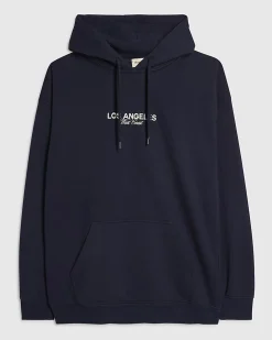 Navy Los Angeles Back Print Hoodie