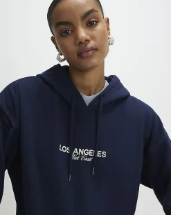 Navy Los Angeles Back Print Hoodie