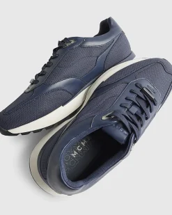 Navy Mesh Runner Trainers