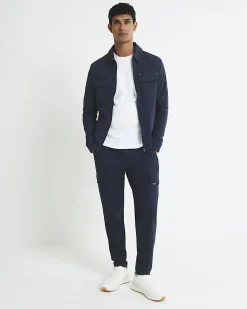 Navy Muscle Fit Shacket