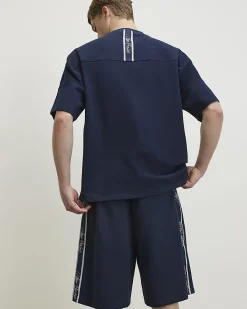 Navy Oversized Cotton 78 Ame Saint T-Shirt