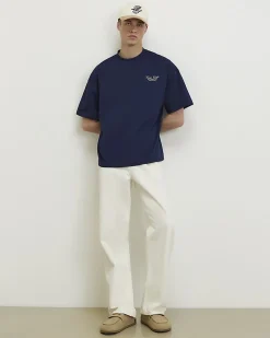 Navy Oversized Cotton Casa Carta T-Shirt