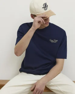 Navy Oversized Cotton Casa Carta T-Shirt