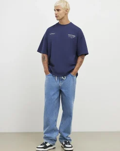 Navy Oversized Cotton Sanctuaire T-Shirt