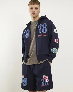 Navy Oversized Fit 1978 Racing Hoodie