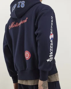 Navy Oversized Fit 1978 Racing Hoodie