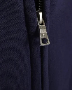 Navy Oversized Fit Zip Through Hoodie