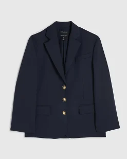 Navy Oversized Long Sleeve Blazer