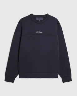 Navy Oversized Premium Embroidered Sweatshirt