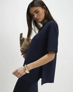 Navy Premium Short Sleeve Oversized T-Shirt