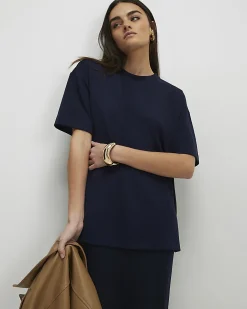 Navy Premium Short Sleeve Oversized T-Shirt