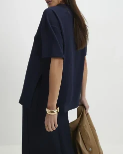 Navy Premium Short Sleeve Oversized T-Shirt